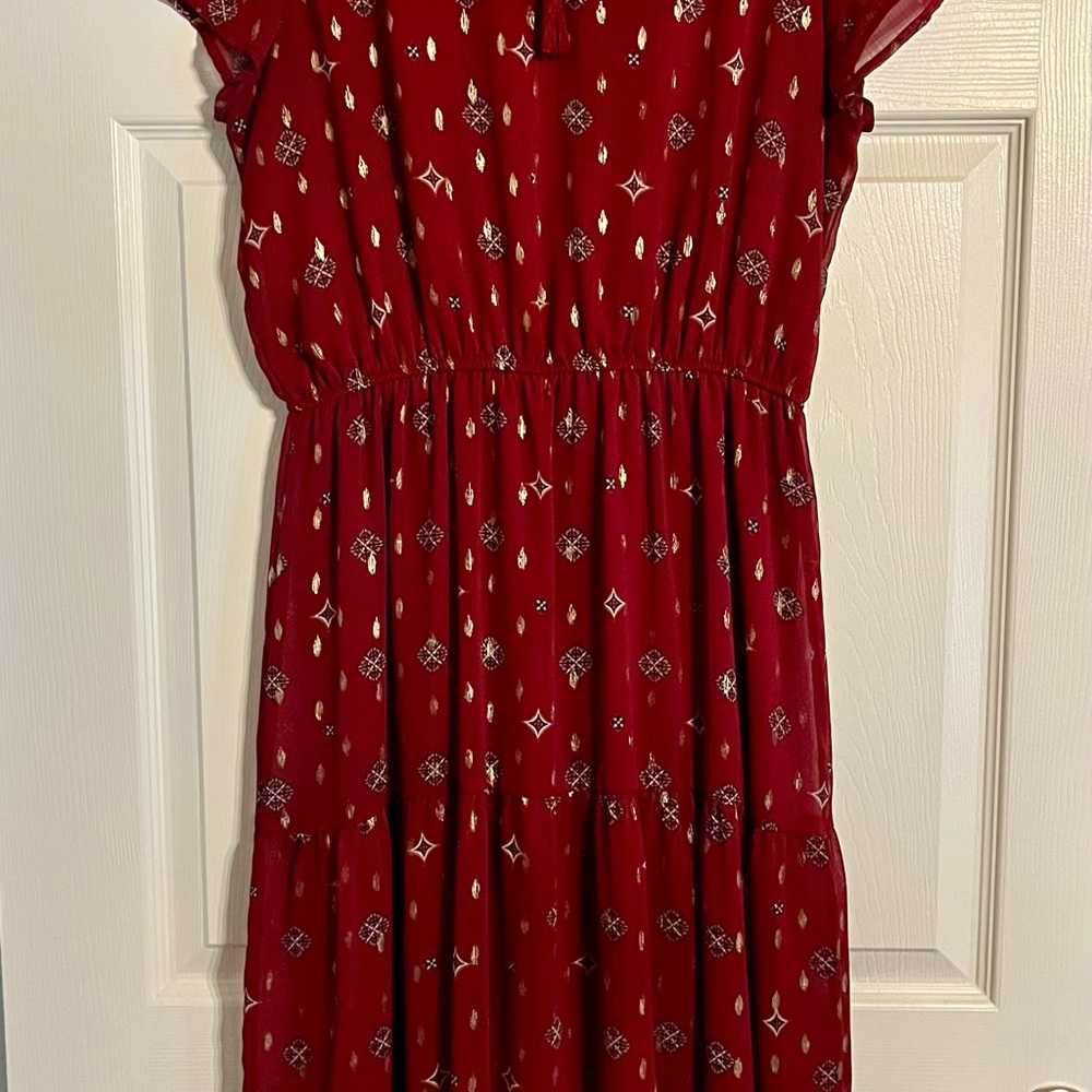 Miami Red Patterned Kids Dress